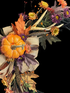Rustic Halloween Fall Wreath  Country Style Primitive Halloween Wreath