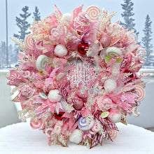 Pink Candy Cane Christmas Wreath Christmas Candy Wreath