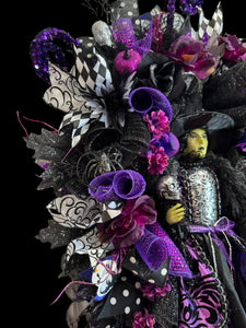 Halloween  Purple Witch Wreath -  Halloween Swag Wreath Witch Doll