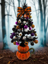 Halloween Christmas Tree Black Jack o Lantern Tree with Orange Lights (Free Shipping)