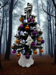 Halloween Christmas Tree  Scary Ghost Tree with White Skull Lights (Free Shipping)
