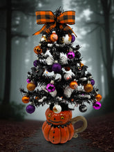 Halloween Christmas Tree Black Jack o Lantern Tree with Orange Lights (Free Shipping)