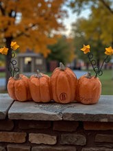 Primitive Blossom Bucket Fall Pumpkins Shelf Sitter
