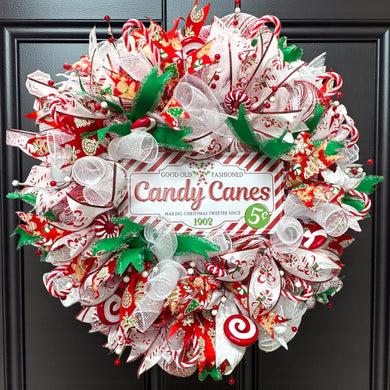 Candy Cane Christmas Wreath Christmas Candy Wreath