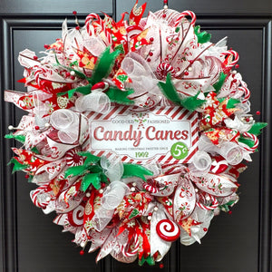 Candy Cane Christmas Wreath Christmas Candy Wreath