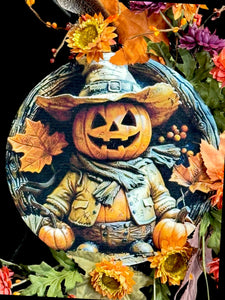 Rustic Halloween Fall Wreath  Country Style Primitive Halloween Wreath