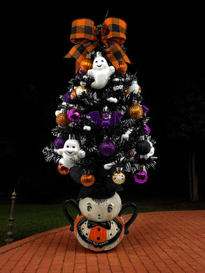 Halloween Christmas Tree Black  Spider Tree with Purple Lights (Free Shipping)