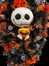 Halloween Jack Swag Wreath  ~ Large Halloween Front Door Swag Wreath Orange & Black Scary Wreath (Free Shipping)