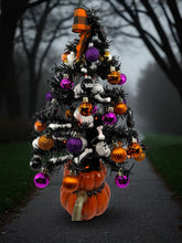Halloween Christmas Tree Black Jack o Lantern Tree with Orange Lights (Free Shipping)