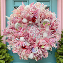 Pink Candy Cane Christmas Wreath Christmas Candy Wreath