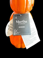 Halloween Lighted Stacked Pumpkins - Ceramic - White Ghosts - 12.5" tall Battery Free Shipping