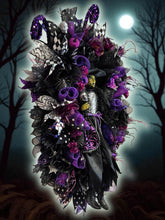 Halloween  Purple Witch Wreath -  Halloween Swag Wreath Witch Doll