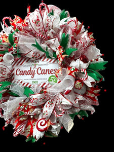 Candy Cane Christmas Wreath Christmas Candy Wreath