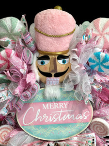 Pink Nutcracker Toy Solider Large Christmas Swag Wreath Free Shipping