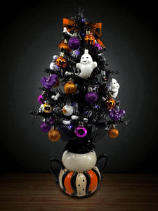 Halloween Christmas Tree Black  Spider Tree with Purple Lights (Free Shipping)