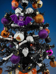Halloween Christmas Tree Black Bat Tree with Orange Lights (Free Shipping)
