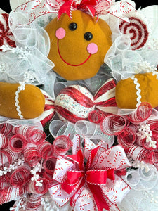 Gingerbread Man Christmas Wreath Christmas Candy Wreath